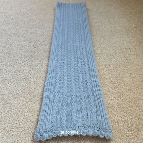 NWOT Cashmere Scarf Extra Long Elliot Mann Blue - Picture 6 of 13